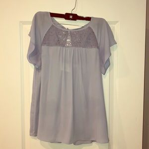 Anthropology Maeve light blue top